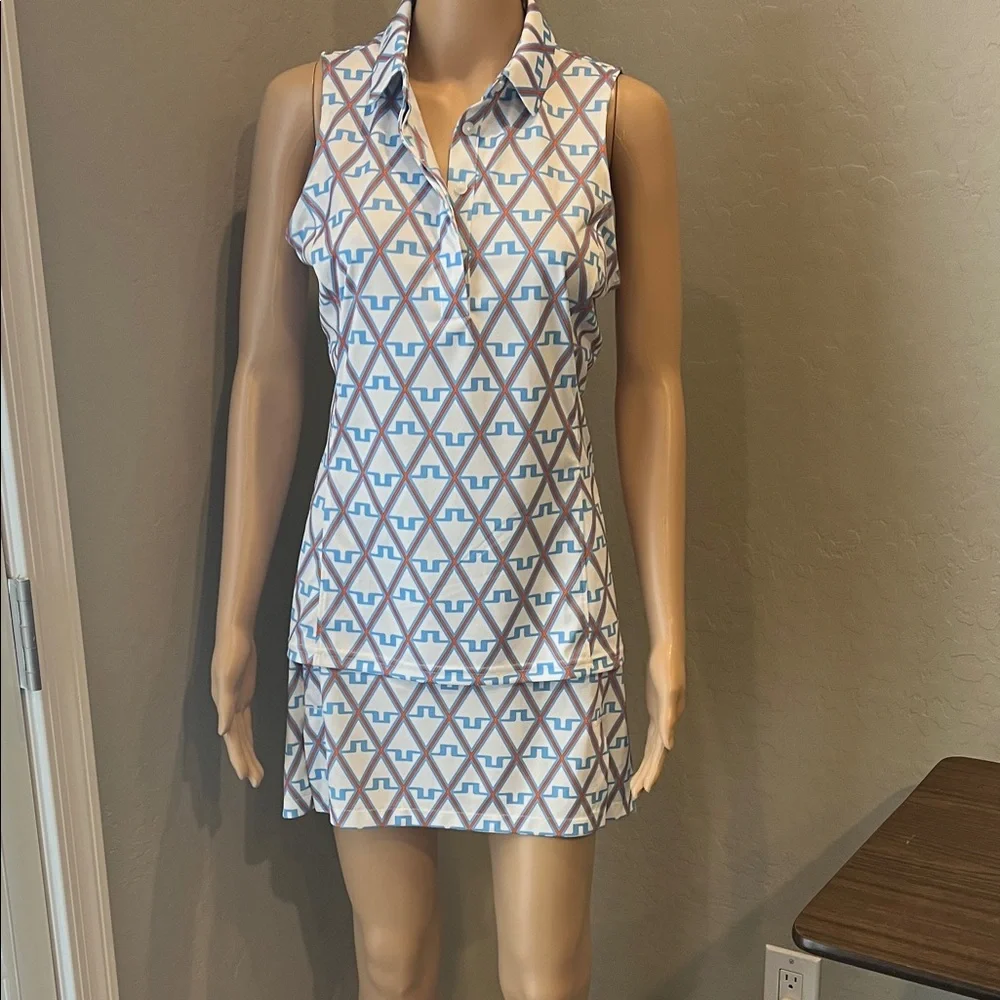 J. Lindeberg Geometric Pattern Sleeveless Top and Skirt M - Picture 1 of 13